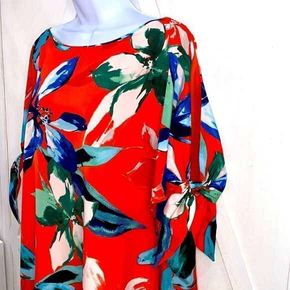 Vince Camuto Cold Shoulder Floral Printed Shift Dress Size 16 NWT MSRP $148 - Picture 6 of 16